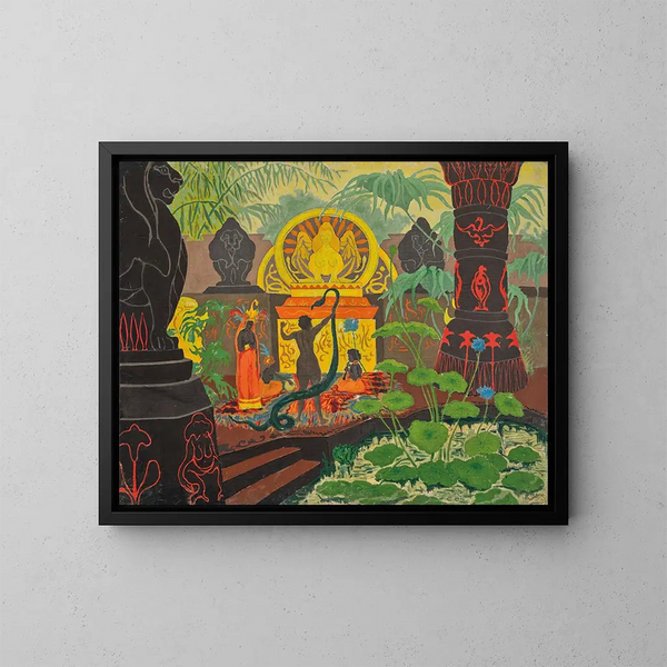 Temple vaudou ou La charmeuse de serpents - Paul Ranson — cuadro enmarcado en la pared