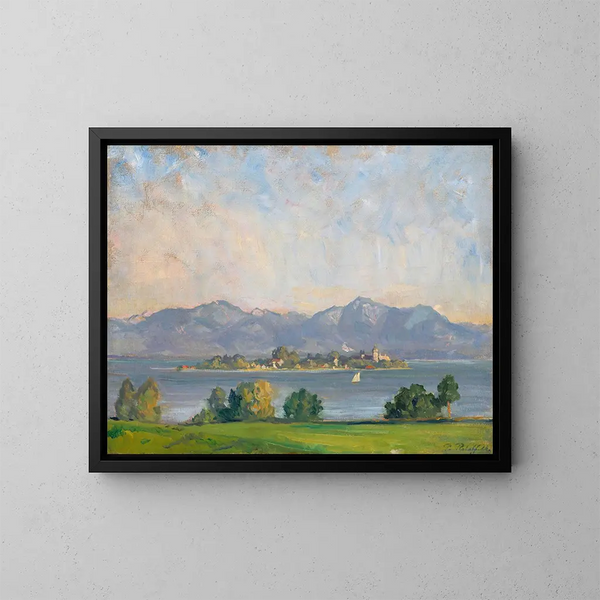 Vista de Frauenchiemsee - Paul Roloff — cuadro enmarcado en la pared