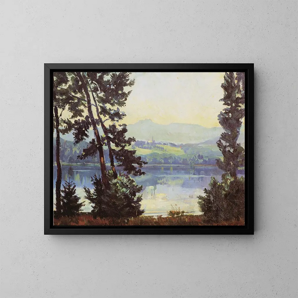 Vista sobre el Simssee - Paul Roloff — cuadro enmarcado en la pared