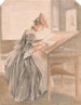Una dama copiando en una mesa de dibujo - Paul Sandby — vista de la obra