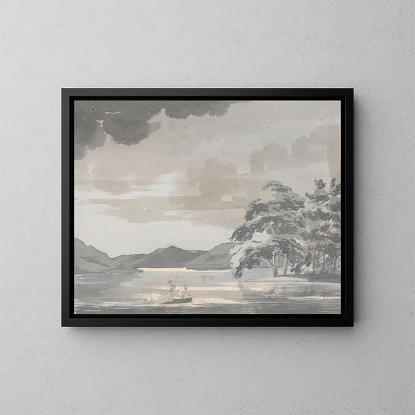 Escena de lago - Paul Sandby — cuadro enmarcado en la pared