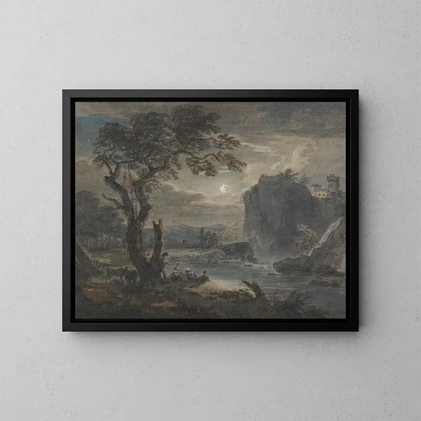 Música a la luz de la luna - Paul Sandby — cuadro enmarcado en la pared