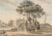 Vista noreste de la casa de Sir John Elvil en Englefield Green cerca de Egham en Surrey - Paul Sandby — vista de la obra