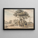 Vista noreste de la casa de Sir John Elvil en Englefield Green cerca de Egham en Surrey - Paul Sandby — cuadro enmarcado en la pared
