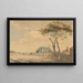 Vista sureste de los jardines de la casa de Sir John Elwill Elvills Englefield Green cerca de Egham Surrey - Paul Sandby — cuadro enmarcado en la pared
