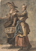 Dos mujeres sosteniendo una cesta - Paul Sandby — vista de la obra