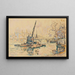 París, el Sena en el Quai Malaquais, la grúa - Paul Signac — cuadro enmarcado en la pared