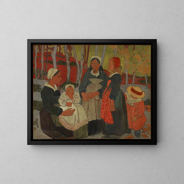Bretons dans la forêt de Huelgoat - Paul Sérusier — framed artwork on a wall
