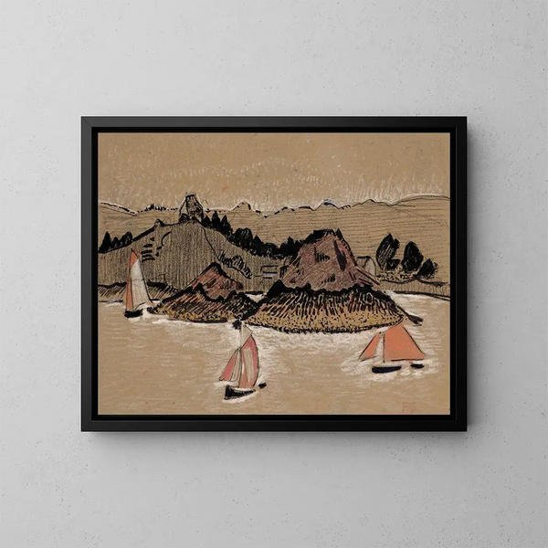 Tres barcos en el Trieux - Paul Sérusier — cuadro enmarcado en la pared