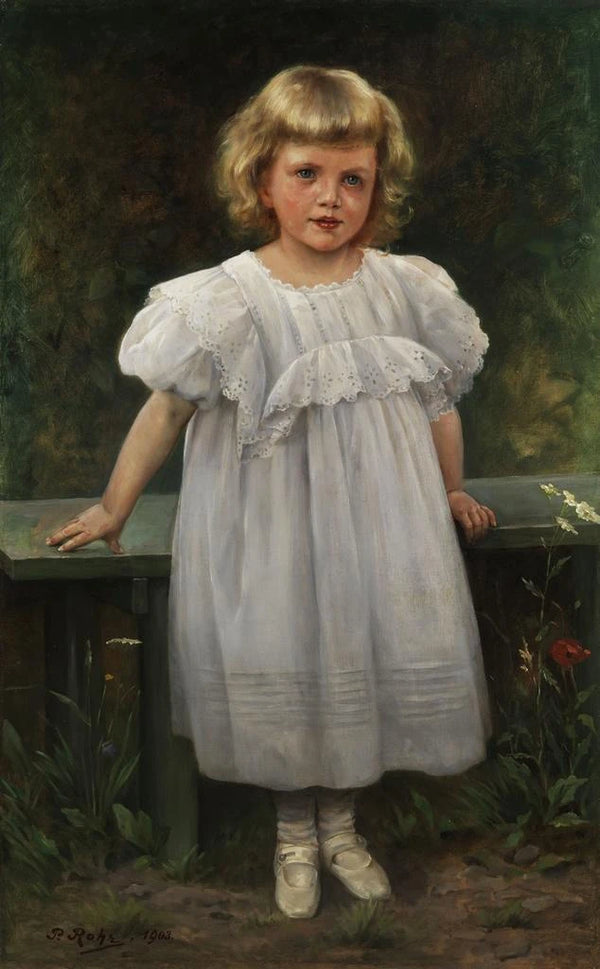 Retrato de una joven - Paul Theodor Röhr — cuadro enmarcado en la pared