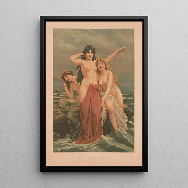 Las sirenas - Paul Thumann — cuadro enmarcado en la pared