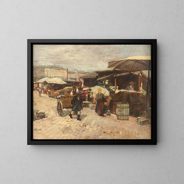 Mercado de Naschmarkt en Viena - Paul Unbereit — cuadro enmarcado en la pared