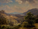 Extended landscape painting with valley and mountains, the Susquehanna Valley - Paul Weber — artwork view