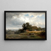 Summer landscape painting with farm and mill - Paul Weber — framed artwork on a wall