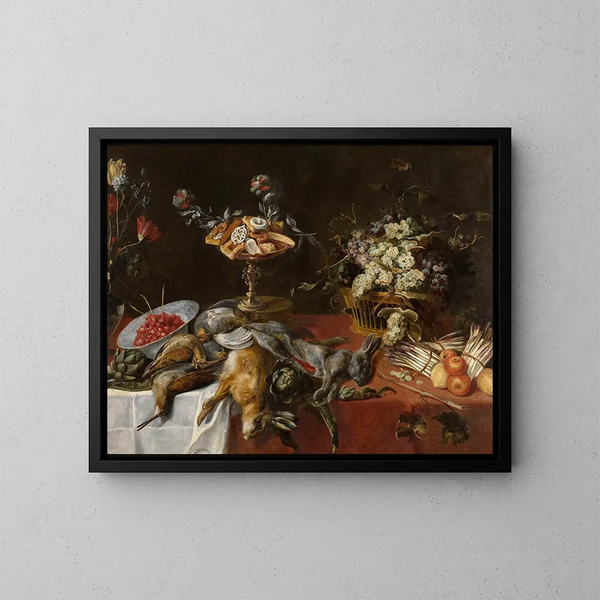 Naturaleza muerta - Paul de Vos — cuadro enmarcado en la pared