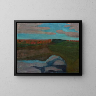 Paula ModersohnBecker - Herbstlandschaft am Weyerberg mit Tmpel.webp
