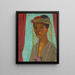 Self-portrait with hat and veil - Paula Modersohn-Becker — framed artwork on a wall