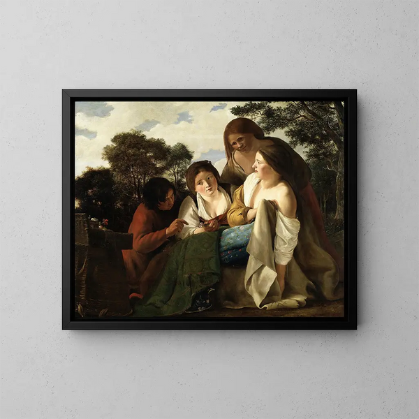 El Vendedor de flores - Paulus Bor — cuadro enmarcado en la pared