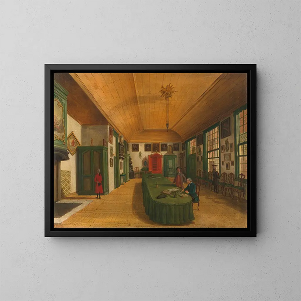 The Society of Arts Room L'art s'acquiert par le travail in Leyden - Paulus Constantijn la Fargue — framed artwork on a wall
