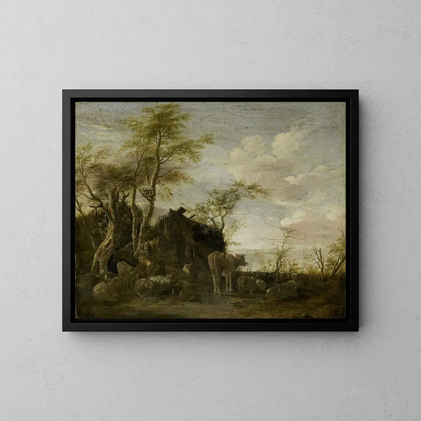 Una cabaña de pastor - Paulus Potter — cuadro enmarcado en la pared