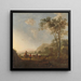 Landscape painting with shepherds and livestock - Aelbert Cuyp — framed artwork on a wall