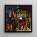 Paisaje con vacas, un velero y figuras - August Macke — presentación mural de la obra