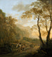 Paisaje con viajeros descansando y un carro de bueyes - Jan Both — vista de la obra