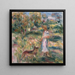 Paisaje con mujer en azul y Zaza en Cagnes - Pierre-Auguste Renoir — cuadro enmarcado en la pared