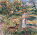 Paisaje con mujer en azul y Zaza en Cagnes - Pierre-Auguste Renoir — vista de la obra