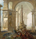 Paisaje con interior de palacio - Johan Pasch el mayor — vista de la obra
