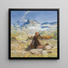 Paisaje con joven campesina - Erich Erler — cuadro enmarcado en la pared