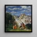 Paisaje con el martirio de San Sebastián - Albert Welti — cuadro enmarcado en la pared