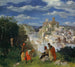 Paisaje con el martirio de San Sebastián - Albert Welti — vista de la obra