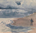Paisaje con un hombre en la playa - William Collins — vista de la obra