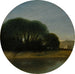 Paisaje con una granja y árboles junto a un río - Goffredo Wals — presentado en un interior