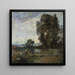 Paisaje de verano - Jean-Baptiste-Camille Corot — cuadro enmarcado en la pared
