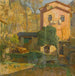 Landscape Painting in the Ligurian Riviera in Italy - Carl Moll — displayed in an interior