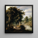 River landscape painting with oak forest - Alexander Keirincx — framed artwork on a wall
