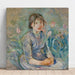 campesina niña en medio de tulipanes de Berthe Morisot — presentación mural de la obra