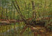 Paisaje forestal con río - Peder Mønsted — vista de la obra