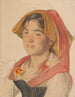 Tête d'une fille de Civita d'Antino en costume régional Catarinella - Peder Severin Krøyer — vista de la obra