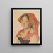 Tête d'une fille de Civita d'Antino en costume régional Catarinella - Peder Severin Krøyer — cuadro enmarcado en la pared