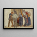 Morning in Hornbæk painting, men and women bargaining - Peder Severin Krøyer — framed artwork on a wall