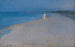 Summer evening at the southern Skagen beach painting, study by Anna Ancher and Marie Kryer - Peder Severin Krøyer — artwork view