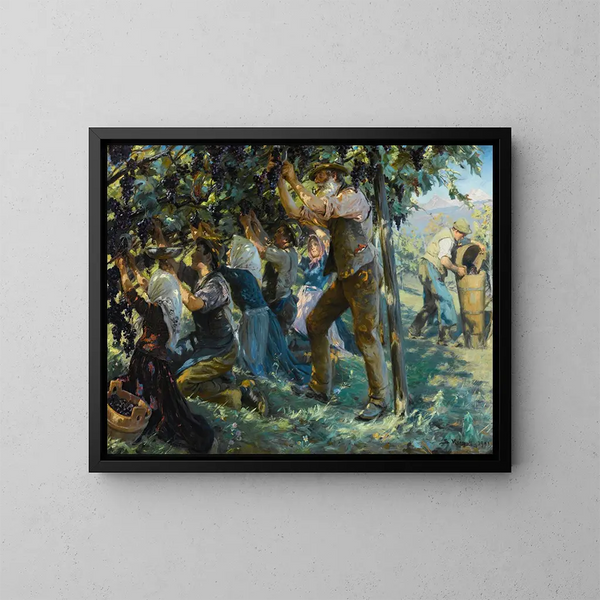 Recolección de vino en Tirol - Peder Severin Krøyer — cuadro enmarcado en la pared