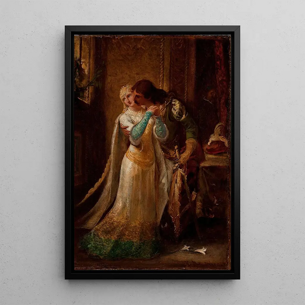 Faust y Gretchen - Pedro Américo — cuadro enmarcado en la pared