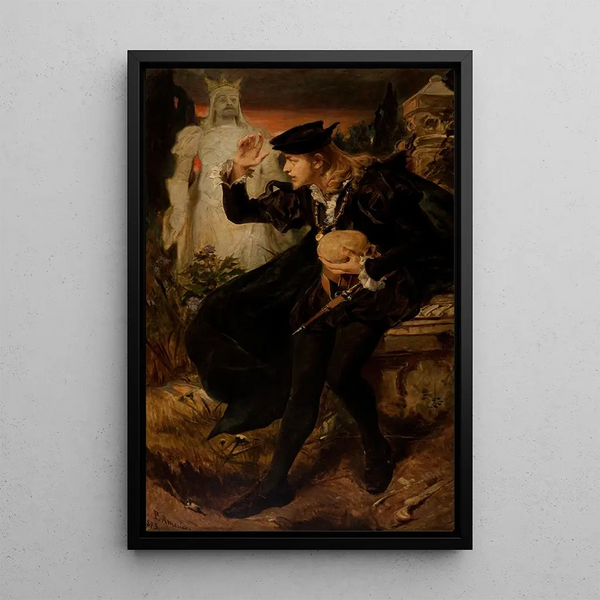 La visión de Hamlet - Pedro Américo — cuadro enmarcado en la pared