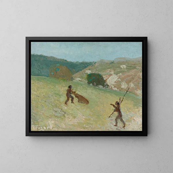 Caza - Pedro Figari — cuadro enmarcado en la pared