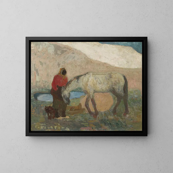 Lavadoras en los pantanos o Los amigos - Pedro Figari — cuadro enmarcado en la pared