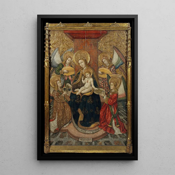 Virgen y ángeles - Pedro García de Benavarre — cuadro enmarcado en la pared